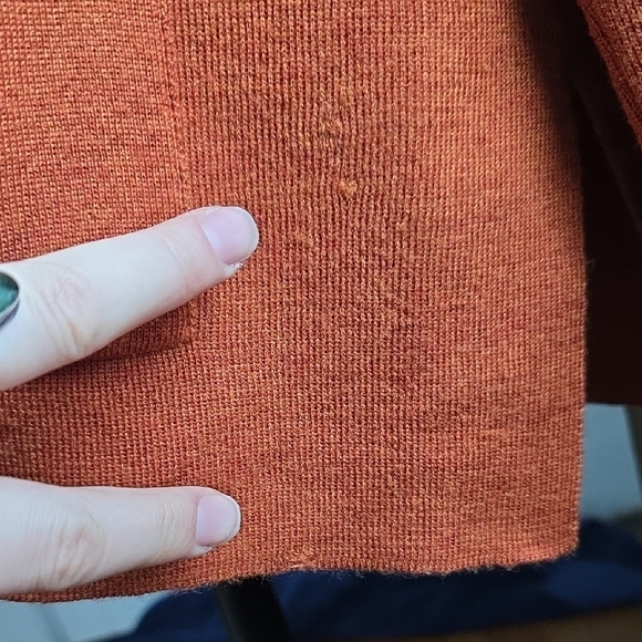 Women's Orange Open Front Sweater - Picture 7 of 11